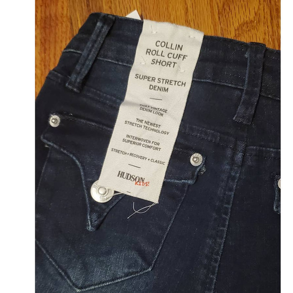 Hudson Kids Stretch Denim Roll Cuff Short Shorts Low Octane Big Girl's Size 10 - Picture 11 of 13